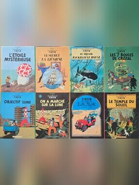🔴Tintin Comic Book Lot 2 OF 3 - Colorful Vintage Hardcovers - FRENCH